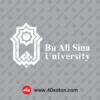لوگو انگلیسی دانشگاه بوعلی سینا با کیفیت بالا svg سفید